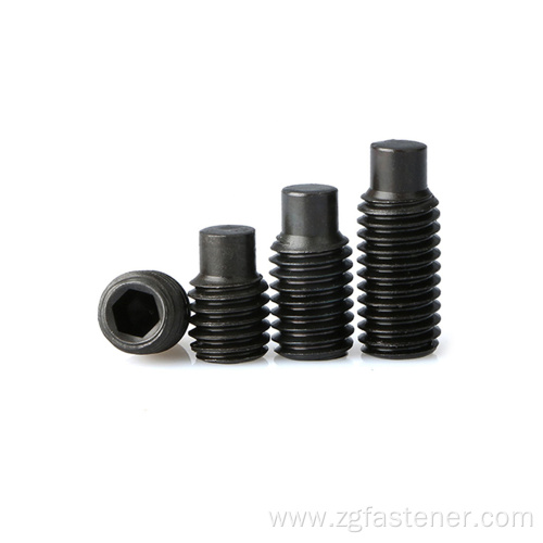 Carbon steel set screws with dog point